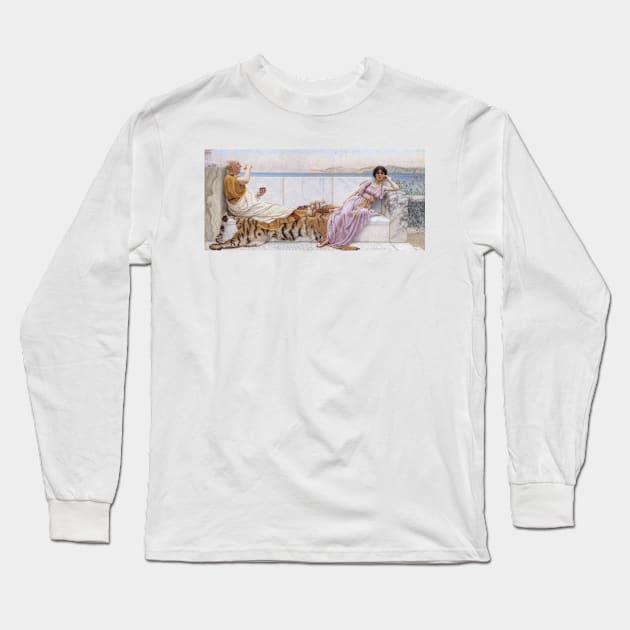 Eighty and Eighteen by John William Godward Long Sleeve T-Shirt by Classic Art Stall